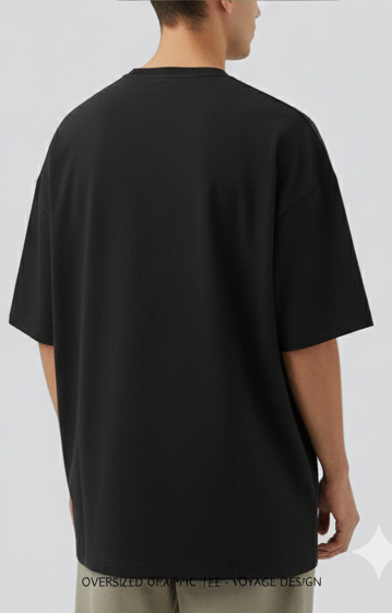 ONE PIECE GRAND VOYAGE GRAPHIC PRINT OVERSIZED T-SHIRT - BLACK