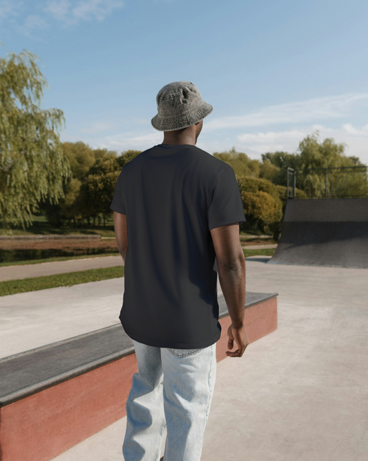 CHARCOAL GREY COTTON T-SHIRT