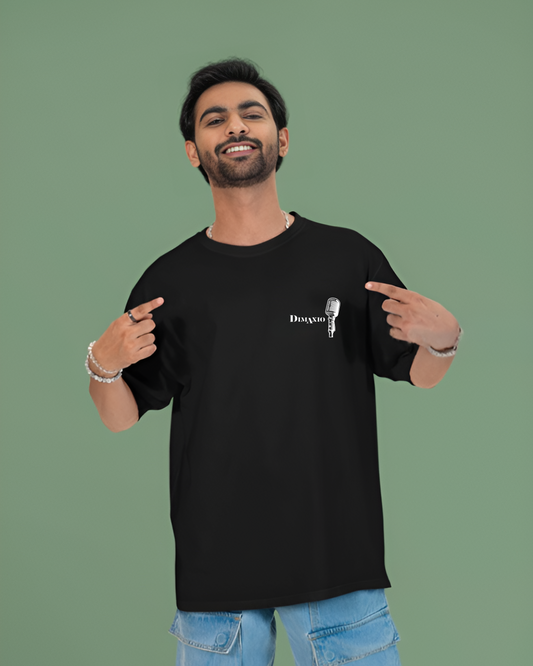 MUSICAL BAND GRAPHIC PRINT OVERSIZED T-SHIRT - BLACK