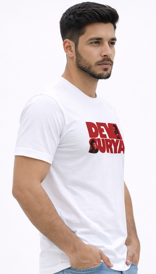 DEVA & SURYA GRAPHIC PRINTED T-SHIRT - WHITE