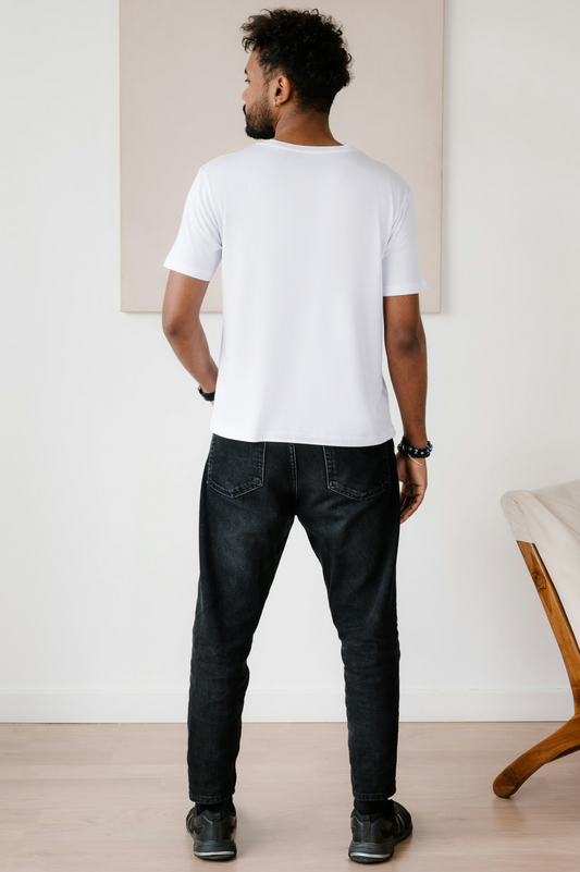 WHITE COTTON T-SHIRT
