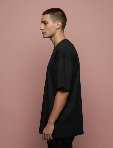 ONE PIECE GRAPHIC PRINT OVERSIZED T-SHIRT - BLACK