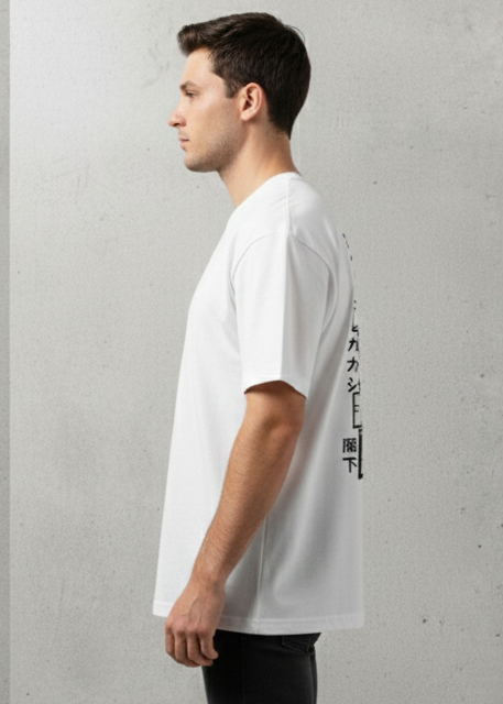 NARUTO : TEAM 7 EYES GRAPHIC PRINT OVERSIZED T-SHIRT - WHITE