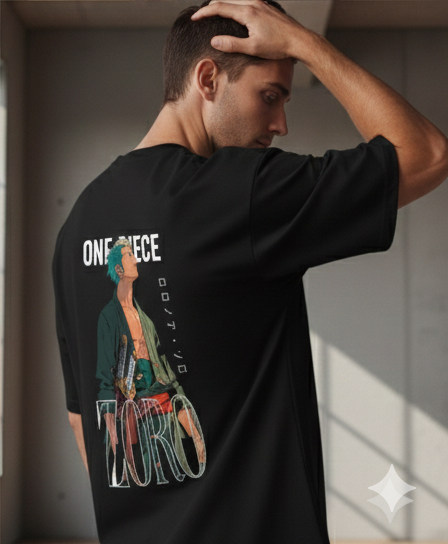 JUJUTSU KAISEN : ELITE STREETWEAR GRAPHIC PRINT OVERSIZED T-SHIRT - BLACK