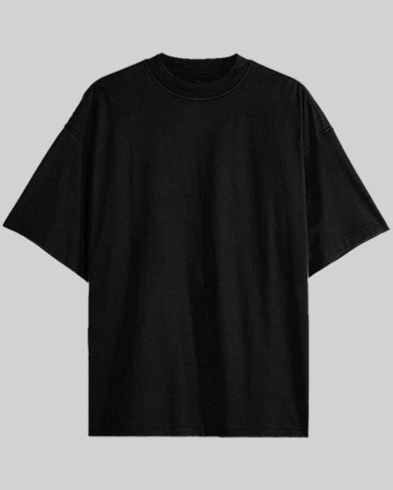OVERSIZED BLACK TERRY COTTON T-SHIRT