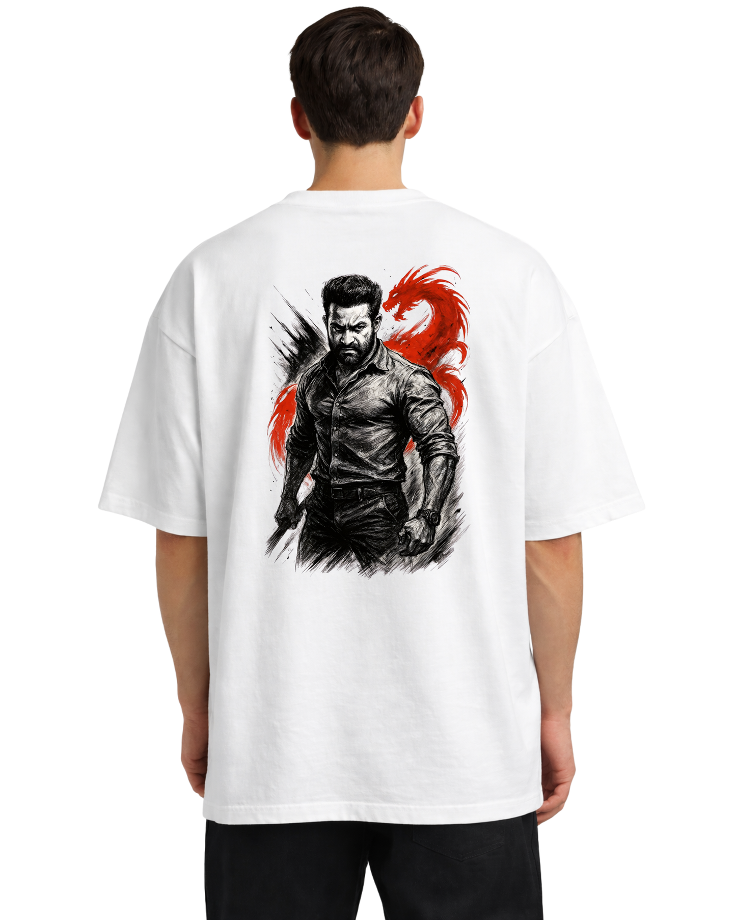 RISE IN SILENCE GRAPHIC PRINT OVERSIZED T-SHIRT - WHITE