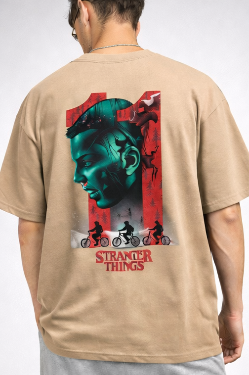 ELEVEN : DUAL REALMS | STRANGER THINGS GRAPHIC PRINTED OVERSIZED FIT T-SHIRT