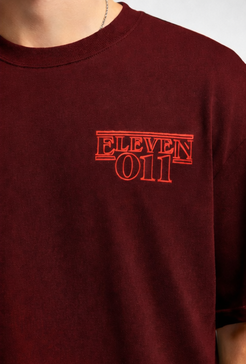 ELEVEN : DUAL REALMS | STRANGER THINGS GRAPHIC PRINTED OVERSIZED FIT T-SHIRT
