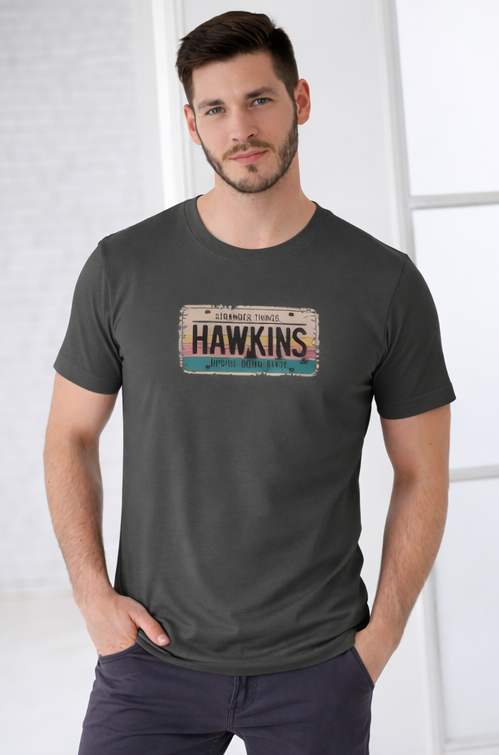 HAWKINS| STRANGER THINGS GRAPHIC PRINTED REGULAR FIT T-SHIRT