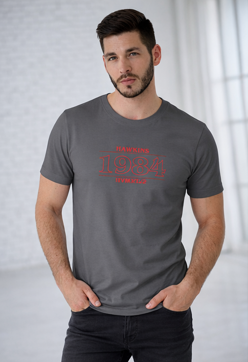 HAWKINS 1984 | STRANGER THINGS GRAPHIC PRINTED REGULAR FIT T-SHIRT