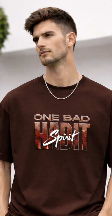 ONE BAD HABIT GRAPHIC PRINT OVERSIZED T-SHIRT