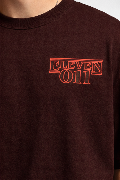 ELEVEN : DUAL REALMS | STRANGER THINGS GRAPHIC PRINTED OVERSIZED FIT T-SHIRT