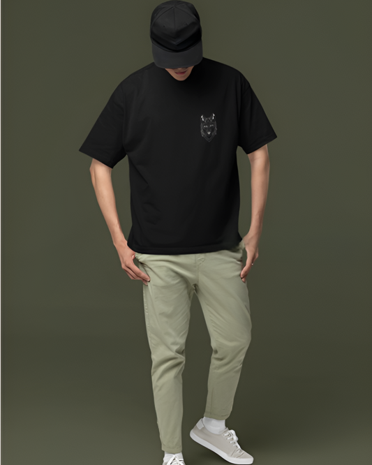 WILD AND FREE GRAPHIC PRINT OVERSIZED T-SHIRT - BLACK