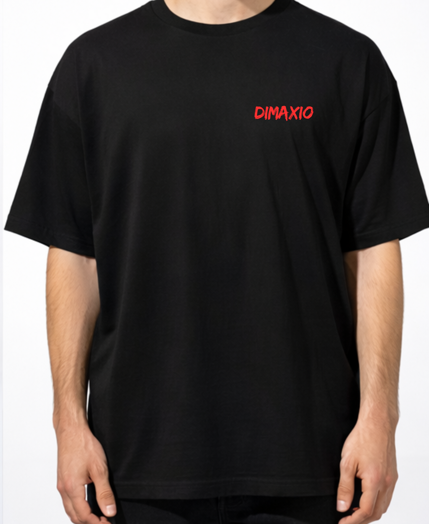 BLOOD FIRE GOALS GRAPHIC PRINT OVERSIZED T-SHIRT - BLACK