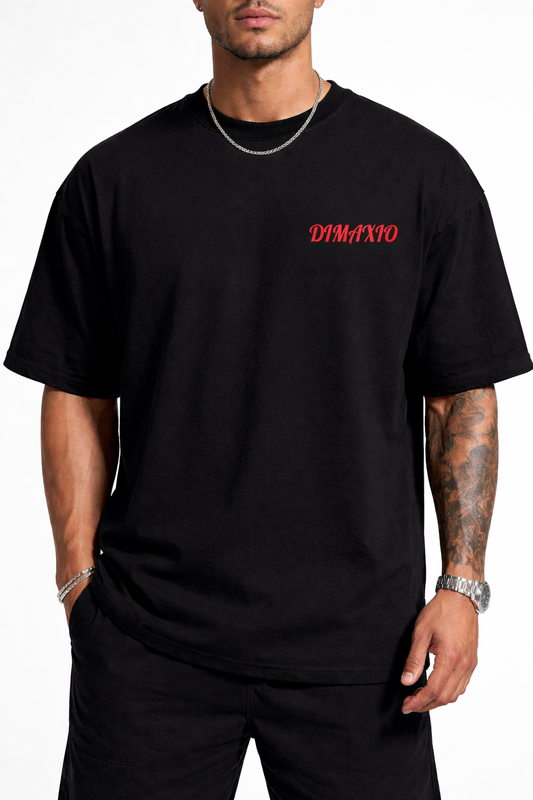 MAHAAN GRAPHIC PRINT OVERSIZED T-SHIRT - BLACK