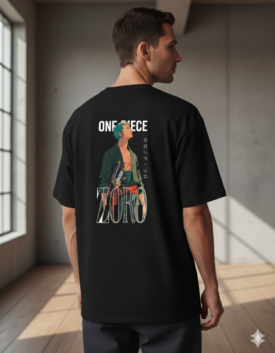 JUJUTSU KAISEN : ELITE STREETWEAR GRAPHIC PRINT OVERSIZED T-SHIRT - BLACK