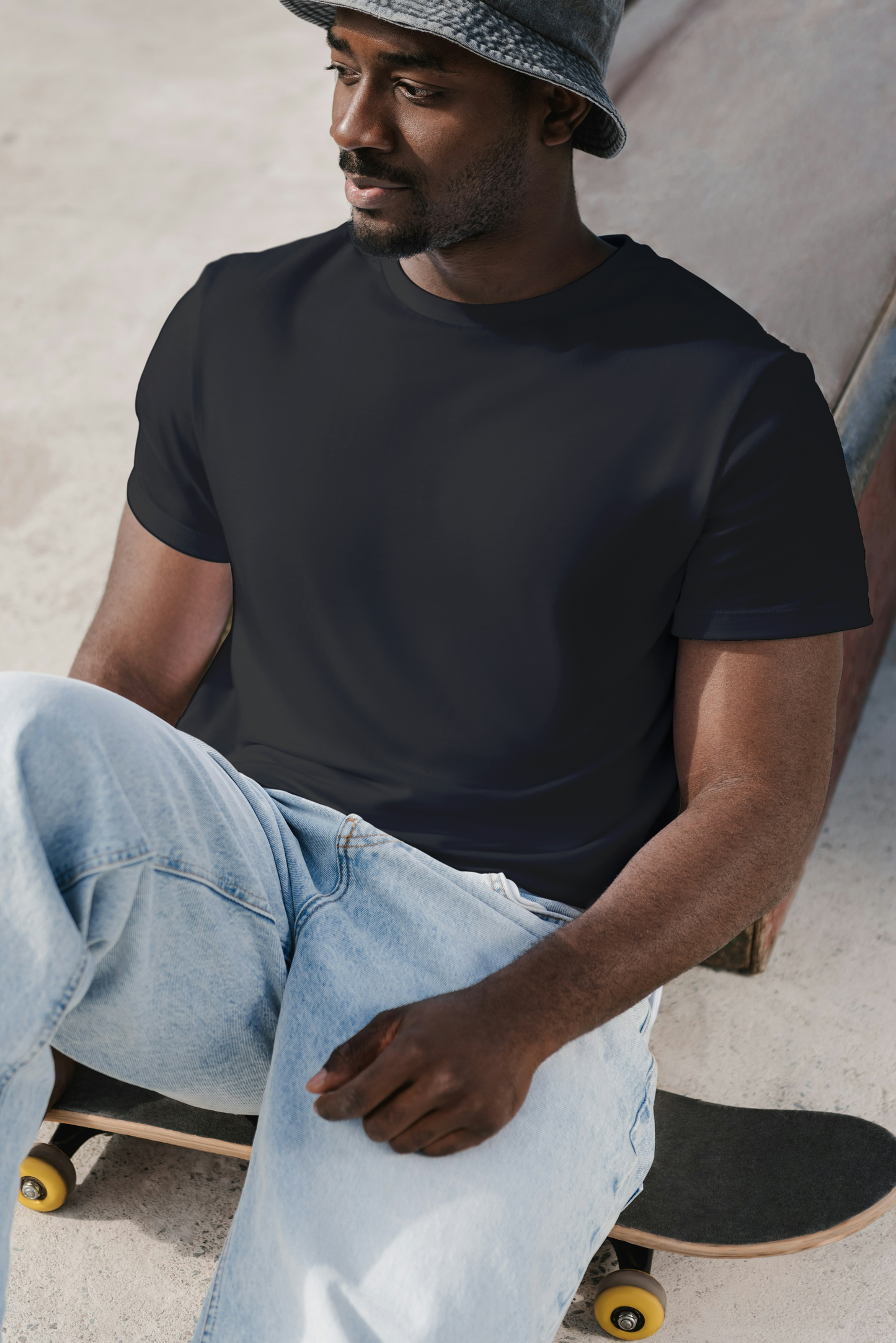 CHARCOAL GREY COTTON T-SHIRT