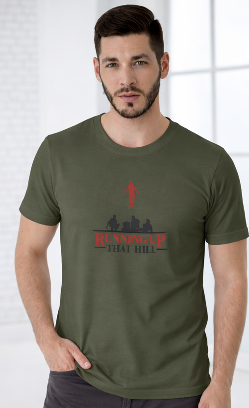 RUNNING UP THAT HILL | STRANGER THINGS GRAPHIC PRINTED REGULAR FIT T-SHIRT