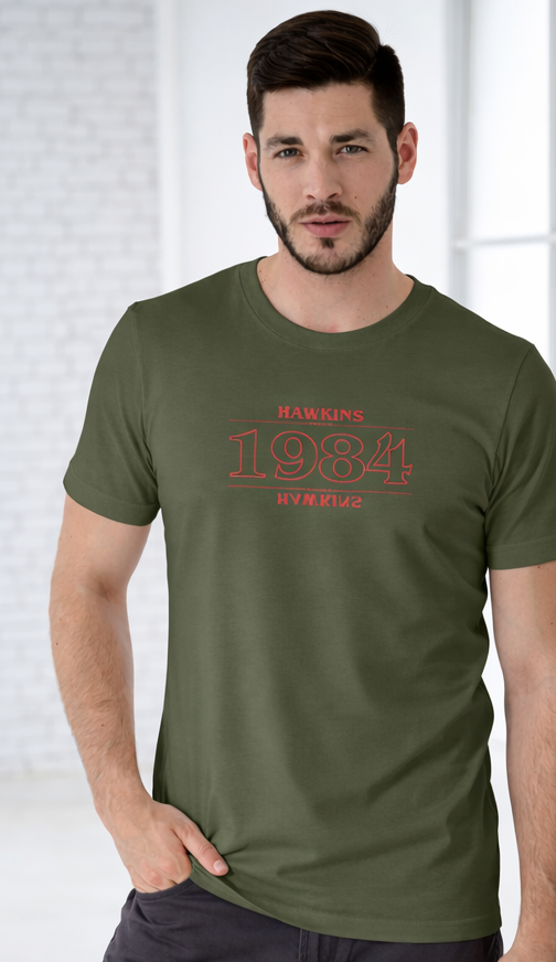 HAWKINS 1984 | STRANGER THINGS GRAPHIC PRINTED REGULAR FIT T-SHIRT