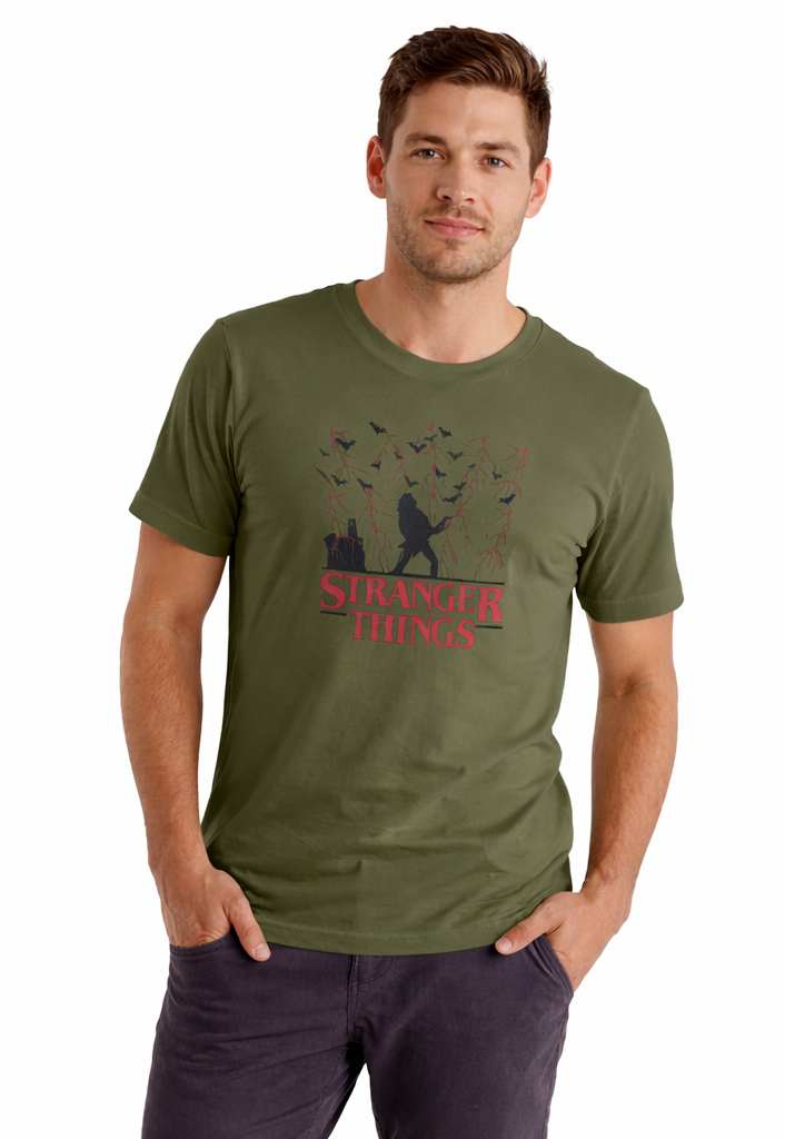 ELECTRIC NIGHT | STRANGER THINGS GRAPHIC PRINTED REGULAR FIT T-SHIRT