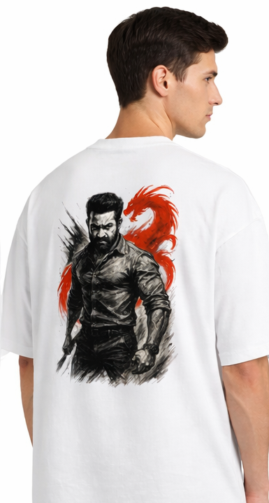 RISE IN SILENCE GRAPHIC PRINT OVERSIZED T-SHIRT - WHITE