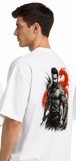 RISE IN SILENCE GRAPHIC PRINT OVERSIZED T-SHIRT - WHITE