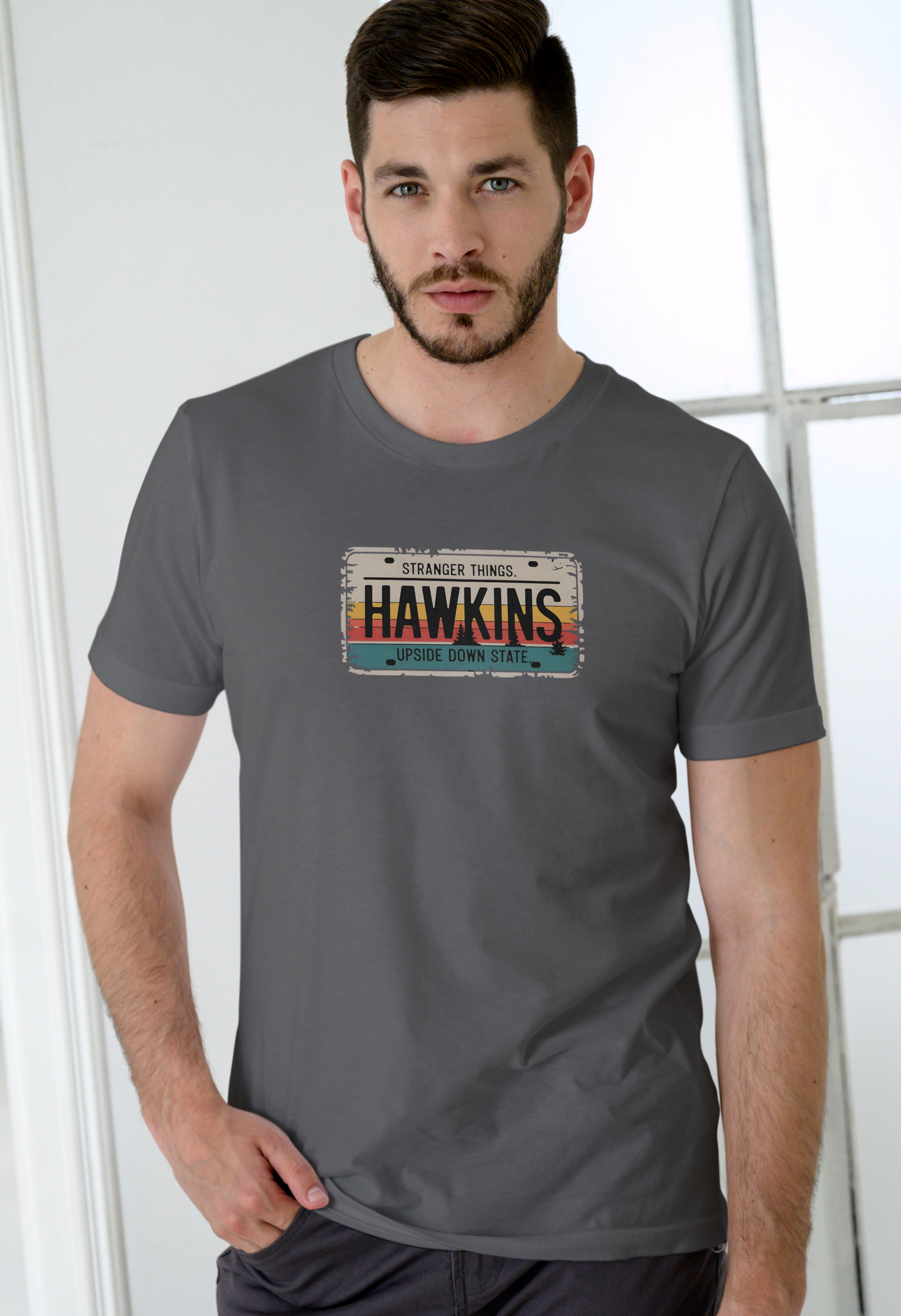 HAWKINS| STRANGER THINGS GRAPHIC PRINTED REGULAR FIT T-SHIRT