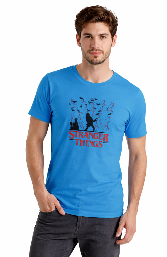 ELECTRIC NIGHT | STRANGER THINGS GRAPHIC PRINTED REGULAR FIT T-SHIRT