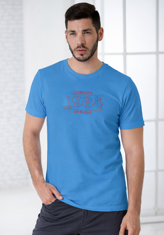 HAWKINS 1984 | STRANGER THINGS GRAPHIC PRINTED REGULAR FIT T-SHIRT