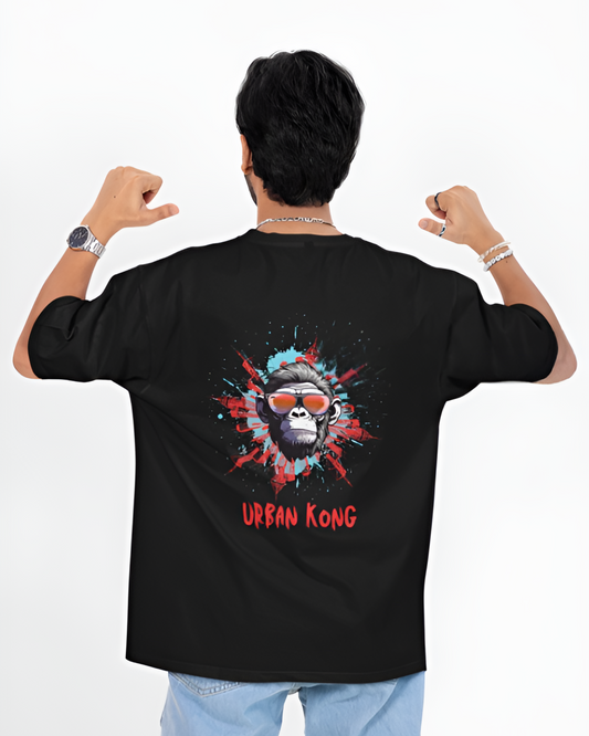 URBAN KONG GRAPHIC PRINT OVERSIZED T-SHIRT - BLACK