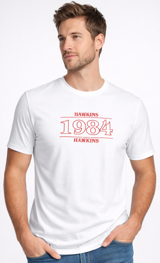 HAWKINS 1984 | STRANGER THINGS GRAPHIC PRINTED REGULAR FIT T-SHIRT