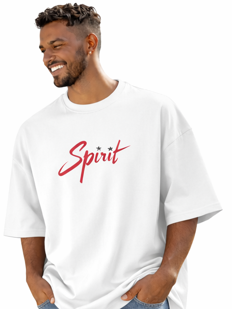 SPIRIT GRAPHIC PRINT OVERSIZED T-SHIRT - WHITE