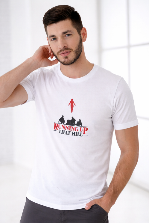 RUNNING UP THAT HILL | STRANGER THINGS GRAPHIC PRINTED REGULAR FIT T-SHIRT