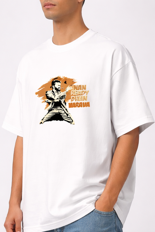 LEO GRAPHIC PRINT OVERSIZED T-SHIRT - BLACK