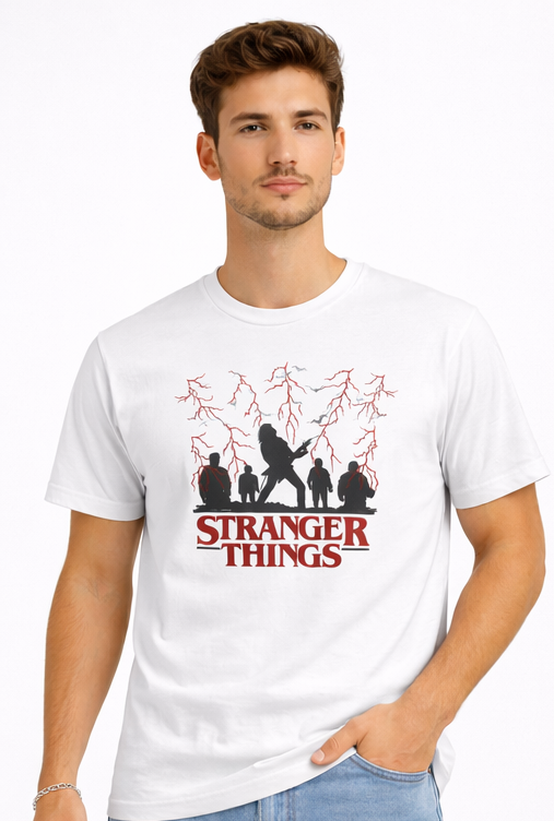 ELECTRIC NIGHT | STRANGER THINGS GRAPHIC PRINTED REGULAR FIT T-SHIRT